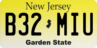NJ license plate B32MIU