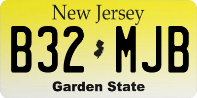 NJ license plate B32MJB