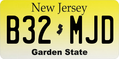 NJ license plate B32MJD