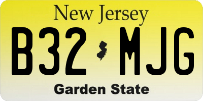 NJ license plate B32MJG