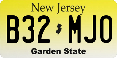 NJ license plate B32MJO