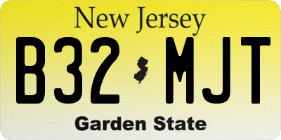 NJ license plate B32MJT