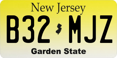 NJ license plate B32MJZ