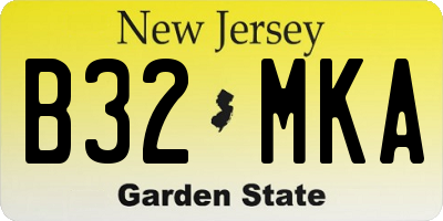 NJ license plate B32MKA