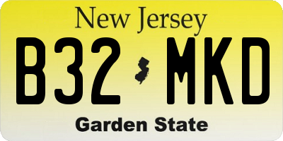 NJ license plate B32MKD