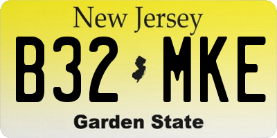 NJ license plate B32MKE