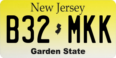 NJ license plate B32MKK