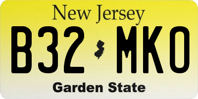 NJ license plate B32MKO