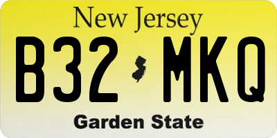 NJ license plate B32MKQ