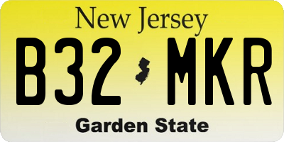 NJ license plate B32MKR