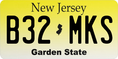 NJ license plate B32MKS