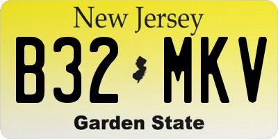 NJ license plate B32MKV