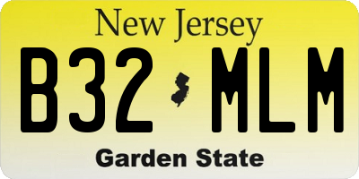 NJ license plate B32MLM