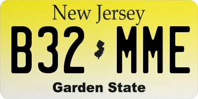NJ license plate B32MME