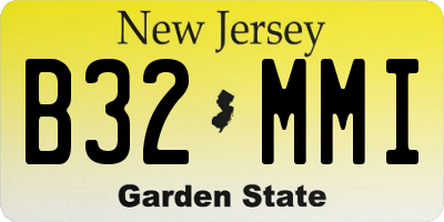NJ license plate B32MMI