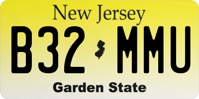 NJ license plate B32MMU