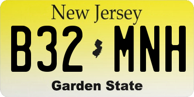 NJ license plate B32MNH
