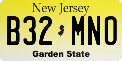 NJ license plate B32MNO