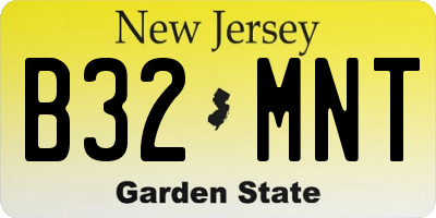 NJ license plate B32MNT