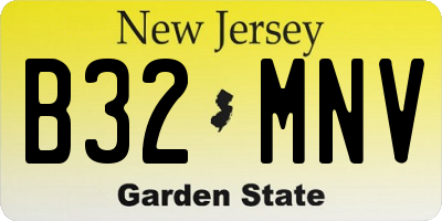 NJ license plate B32MNV