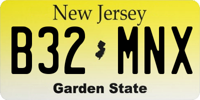 NJ license plate B32MNX