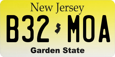 NJ license plate B32MOA