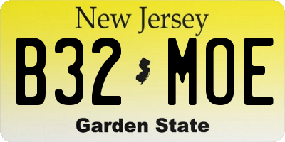 NJ license plate B32MOE