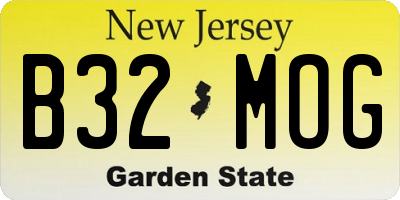NJ license plate B32MOG