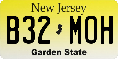 NJ license plate B32MOH