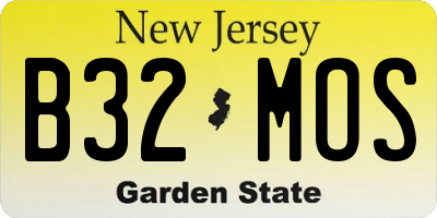 NJ license plate B32MOS