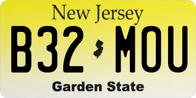 NJ license plate B32MOU
