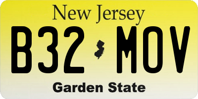 NJ license plate B32MOV