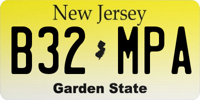 NJ license plate B32MPA