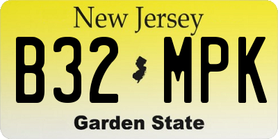 NJ license plate B32MPK