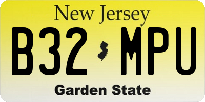 NJ license plate B32MPU
