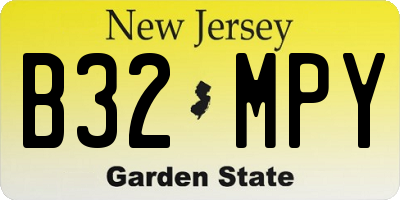 NJ license plate B32MPY