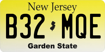 NJ license plate B32MQE