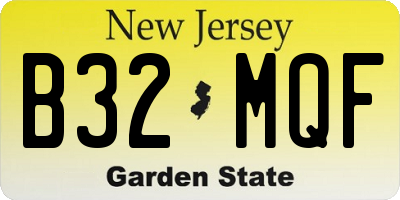 NJ license plate B32MQF