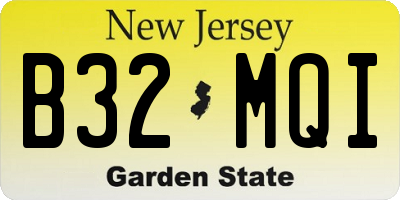 NJ license plate B32MQI
