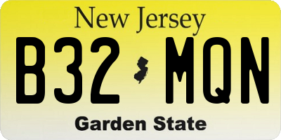 NJ license plate B32MQN