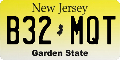 NJ license plate B32MQT