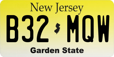 NJ license plate B32MQW