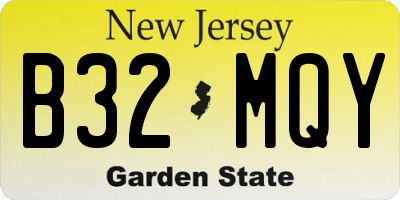 NJ license plate B32MQY