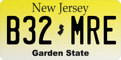 NJ license plate B32MRE