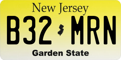 NJ license plate B32MRN