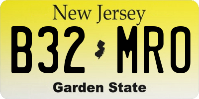 NJ license plate B32MRO