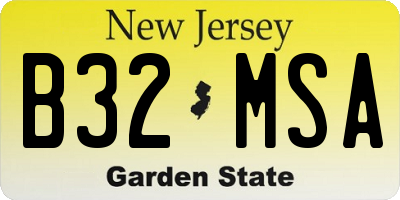 NJ license plate B32MSA