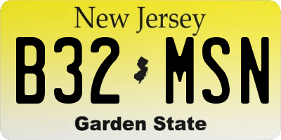 NJ license plate B32MSN