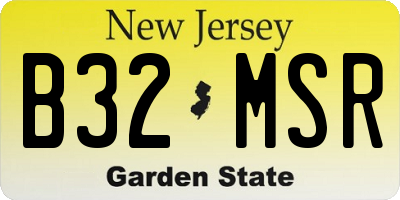 NJ license plate B32MSR