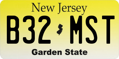 NJ license plate B32MST